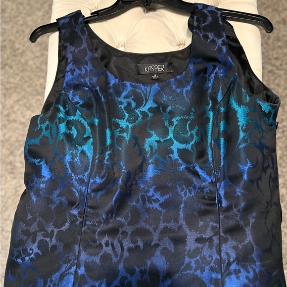 Kasper Women's Elegant Blue Ombre and Black Blazer - Picture 3 of 3